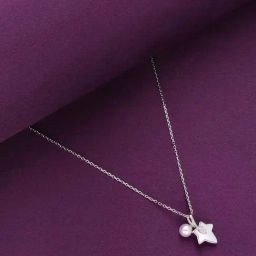 Kai Jewel Sterling Silver Maple Leaf & Pearl Drop Necklace-image-74