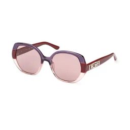 Guess GUS79115571YSG Purple UV Protected Hexagon Sunglasses for Women-43