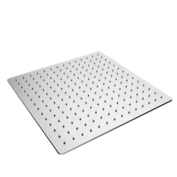 RN Aston 400x400 mm Square Stainless Steel Silver Wall Mount Ultra Slim Overhead Shower Without Arm, RN61010400-image-3