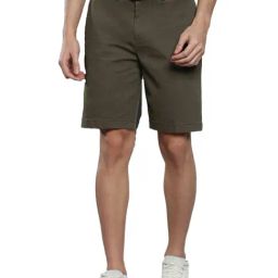 Tommy Hilfiger Army Green Cotton Regular Fit Shorts-picture-11