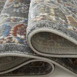 Obsessions Rust & Grey Polyester Rustic Neo Classical Bedside Runner image 4