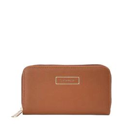 Sugarush Esther Tan PU Solid Zip Around Wallet-29