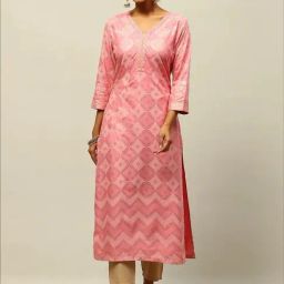 Rangriti Pink Printed Straight Kurta-image-94