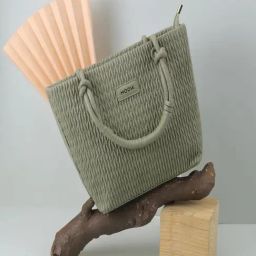 Mochi Green Textured Medium Satchel-68