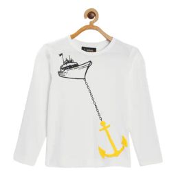 Ladore Kids White Printed T-Shirt-image-104