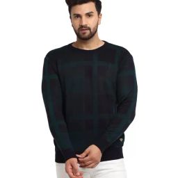 Club York Navy Full Sleeves Checks Sweater-image-72