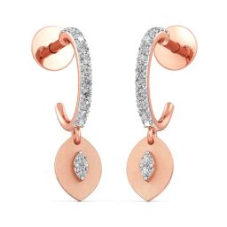 Joyalukkas 18k Rose Gold & Diamond Drop Earrings for Women-picture-1