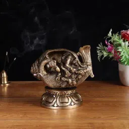 Aapno Rajasthan Golden Brass Lord Ganesha Showpiece - Set of 1-image-81
