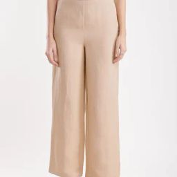 FableStreet Beige Cotton Parallel Trousers-image-79