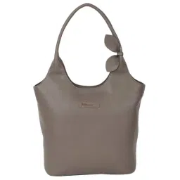 BELLADAMA Madicella Grey Solid Medium Hobo Handbag-31