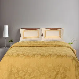 Saral Home Abstract Yellow 155 TC Cotton King Sized Bed Sheet with 2 Pillow Covers-image-98