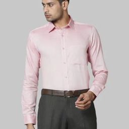 Raymond Peach Cotton Slim Fit Shirt-image-32