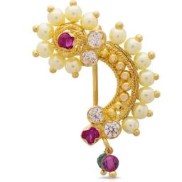 Waman Hari Pethe Jewellers 18k Gold Nosepin for Women-image-54