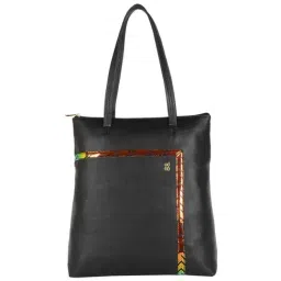 Baggit Black Solid Medium Tote Handbag-image-13
