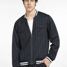 Jack & Jones Navy Regular Fit Mandarin Collar Jacket-picture-29