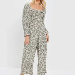 American Eagle Outfitters Beige Floral Print Jumpsuit-picture-31