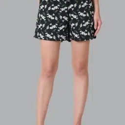 Van Heusen Black Floral Print Shorts-image-38