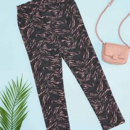 Pantaloons Junior Girls Jet Black Cotton Printed Jeggings-image-128