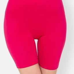 Clovia Pink Cotton Solid Shorts-42