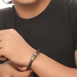 NVR Brown Leather Bracelet for Men-40