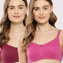 Leading Lady Maroon & Magenta Solid T-Shirt Bra - Pack of 2-picture-23