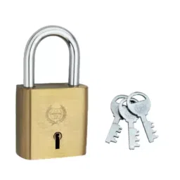 Harrison 7-T 50 mm Brass Spring Open Shackle Padlock with 3 Keys, 0034-14