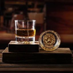 Melbify Gold Lion Transparent Whiskey Glass 300ml - Set of 2-image-70