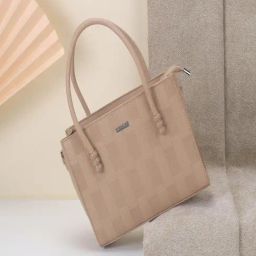 Mochi Beige Textured Medium Satchel-image-36