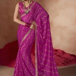 Saree Mall Pink Embellished Saree With Unstitched Blouse-image-69