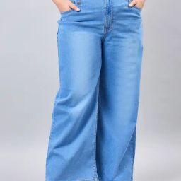 Style Quotient Blue Cotton Regular Fit High Rise Jeans-image-96