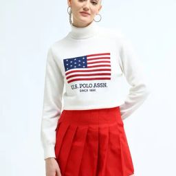 U.S. Polo Assn. White Cotton Graphic Print Sweater-picture-24