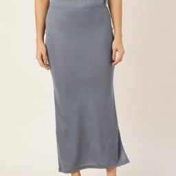 Ms.Lingies Grey Plain Saree Shapewear-75