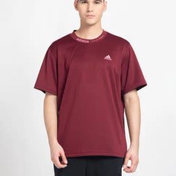 Adidas Red Loose Fit Sports T-Shirt-image-44