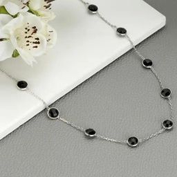 GIVA 92.5 Sterling Silver Black Beauty Necklace for Women-picture-3