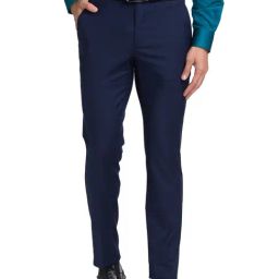 Park Avenue Blue Classic Fit Trousers-picture-22