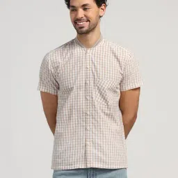 Lela Beige Regular Fit Checks Shirt-picture-23