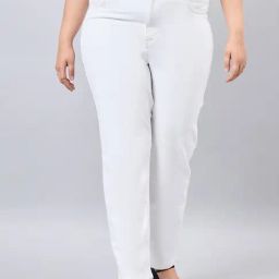 Style Quotient White Cotton Straight Fit High Rise Jeans-image-73