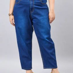 Style Quotient Dark Blue Cotton Regular Fit High Rise Jeans-image-53