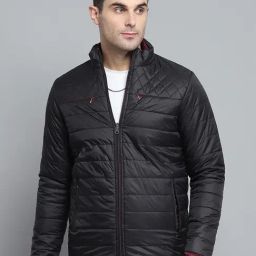 Monte Carlo Black Regular Fit Quilted Quilted Jacket-image-27