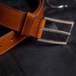 James Aston Eduardo Tan Leather Solid Waist Belt-image-10