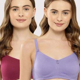 Leading Lady Maroon & Mauve Solid T-Shirt Bra - Pack of 2-picture-17