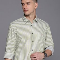 Louis Philippe Sport Pure Cotton Slim Fit Striped Casual Shirt-image-39