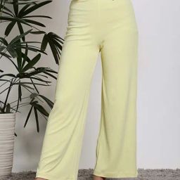 Sera Yellow High Rise Flared Pants-image-102