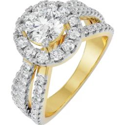 Emori 14k Yellow Gold & Diamond Crossover Round Engagement Ring-picture-12