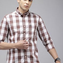 Arrow Manhattan Slim Fit Buffalo Checks Button-Down Collar Pure Cotton Casual Shirt-image-91