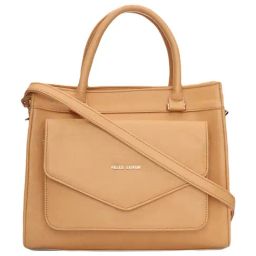 PELLE LUXUR Camel Brown Large Alexo Satchel Handbag-image-82