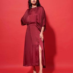 the kaatn trail Elena Dress Maroon-image-9