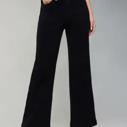 DOLCE CRUDO Black Relaxed Fit High Rise Jeans-image-63