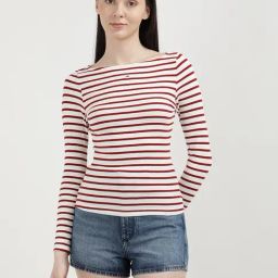 TOMMY HILFIGER White & Red Striped T-Shirt-picture-29
