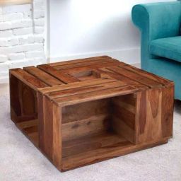 Ikiriya Milan Beige Sheesham Wood Accent Coffee Table in Natural Teak Finish-picture-43